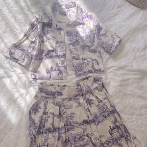 Two piece midi skirt and shirt set from Italy